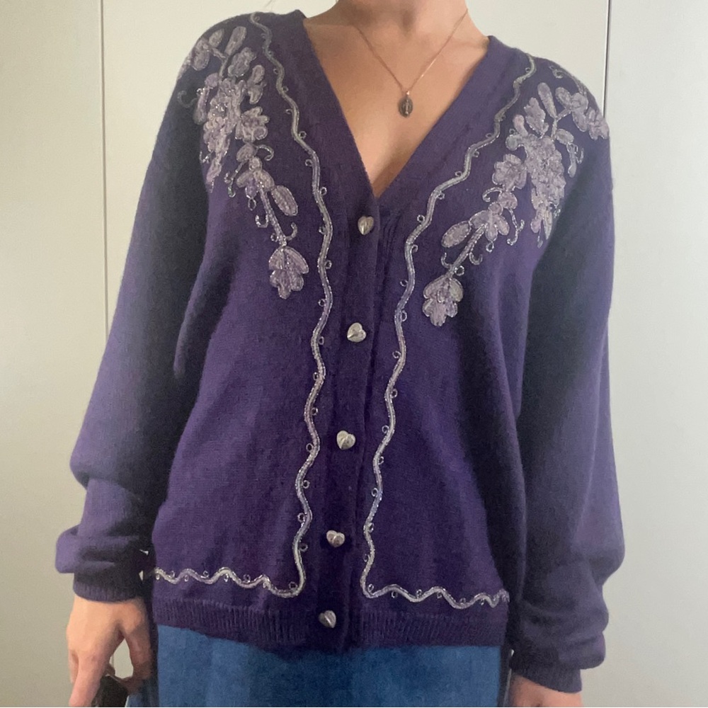 VTG Koret embroidered knit cardigan